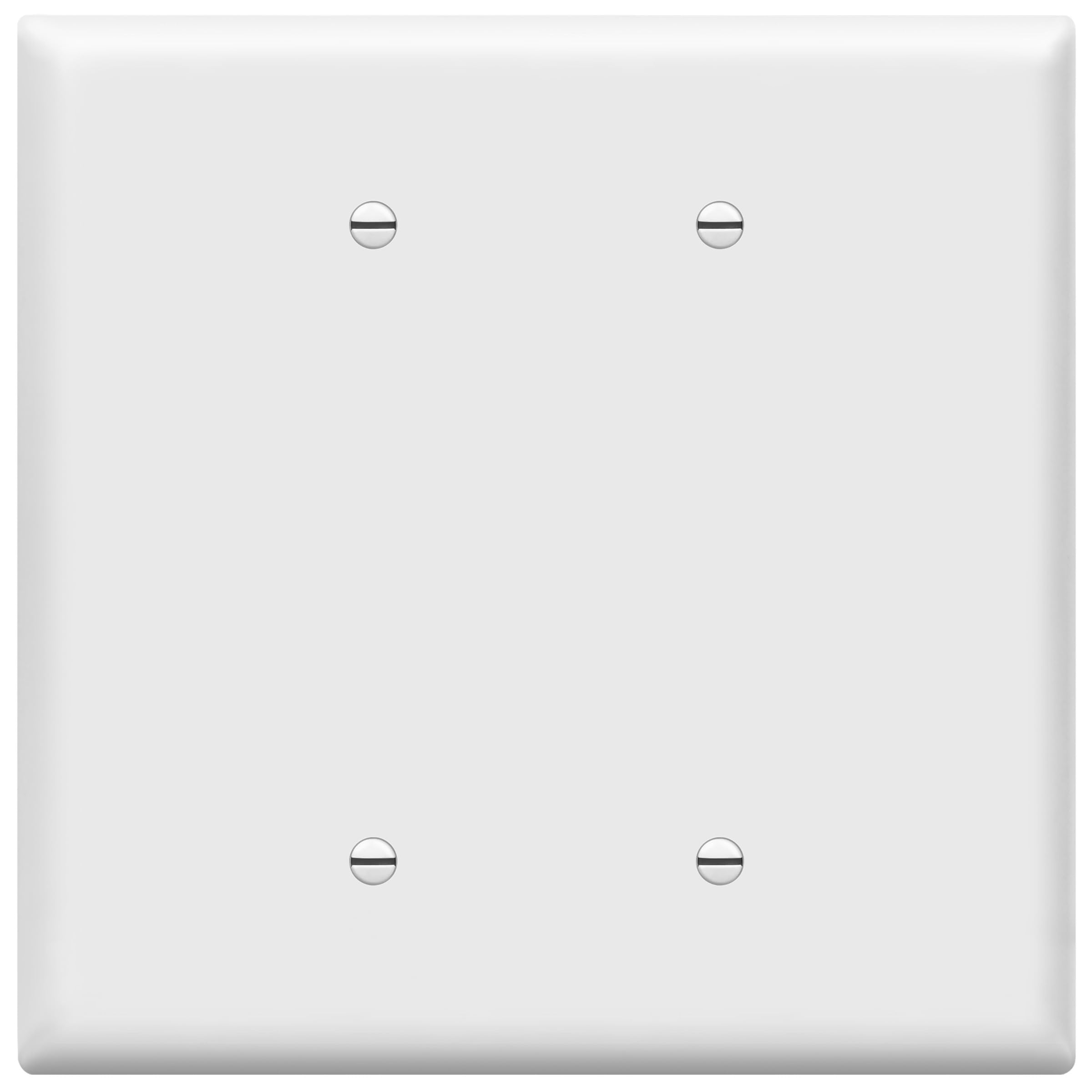 Enerlites White Double Blank Outlet Cover, Two Gang Blank Wall Plate, Oversized 2-Gang 5.5" X 5.5", Unbreakable Polycarbonate Thermoplastic, Ul Listed, 8802O-W,