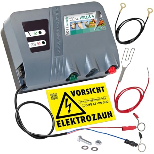 VOSS.farming 12V 230V Solar Weidezaungerät HELOS 4, Batteriegerät,...