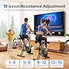 MERACH Folding Exercise Bike, Home Trainer with LCD Display, 16-Level Magnetic Resistance Foldable Stationary Exercise Bike, Comfortable Seat, Space-Saving, Capacity 136KG