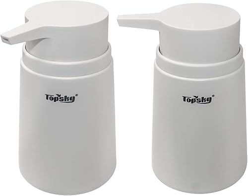 TOPSKY Dispensador de jabón con bomba de plástico, dispensador de jabón líquido de plástico para manos de 11 onzas, bomba a prueba de óxido para