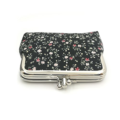 Image of Cute Floral Buckle Coin Purses Vintage Pouch Kiss-lock Change Purse Wallets