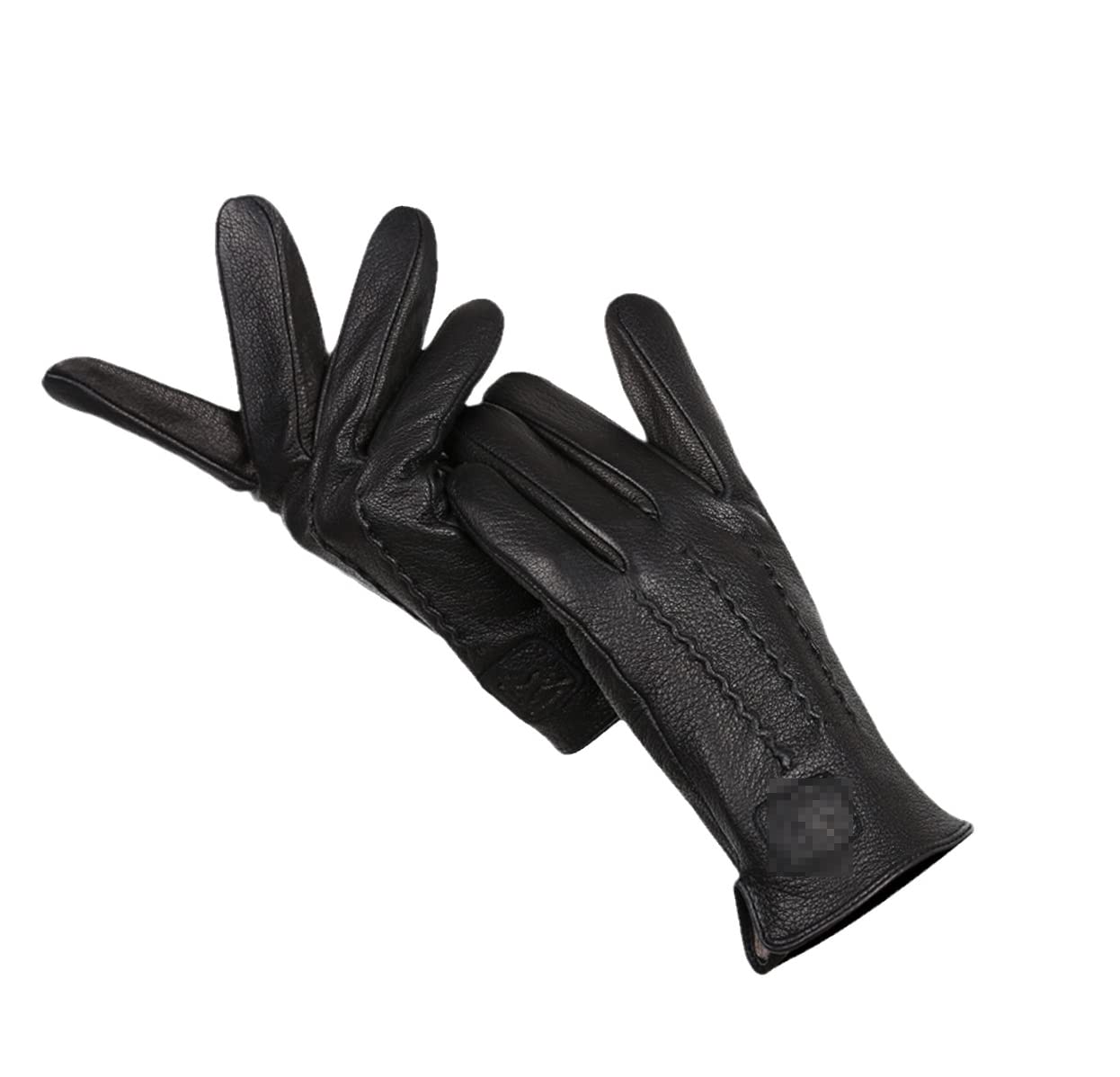 Guantes de invierno negros de cuero legítimo con tacto ultra suave 6