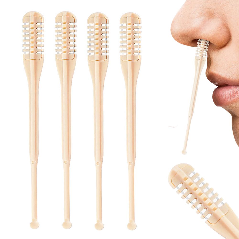Manual Nasal Hair Cutter for Men Women 2026 Upgrade 360 Rotating Double Sided Nose Hair Trimmer with Earpick