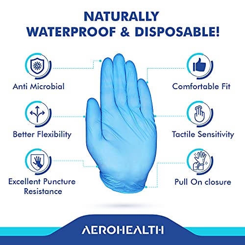 Blue Cleanguard® Medical Nitrile Exam Gloves, 100-ct, Disposable & Non-Sterile for Healthcare, Food Handling and Catering, Nursing, Cleaning, Hair Dye, Salon, Dermatology, Dentistry & More (Large)