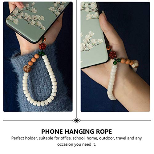 VILLCASE Encanto Do Telefone da Sorte Branco Jade Bodhi Lotus Chaveiro Enfeite de Suspensão Do Inter