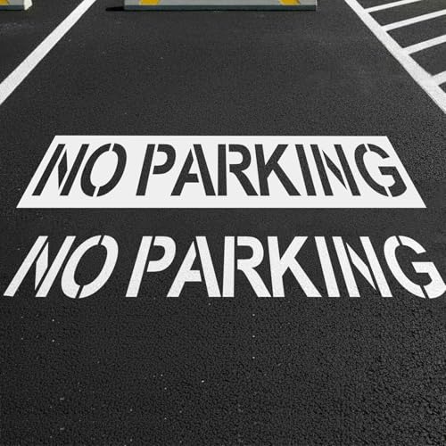 ZYIDBNG Parking Lot Stencils Reusable Waterproof PET Parking Lot Stencils for Painting Parking Lots on Asphalt Concrete and Private Driveways (No Parking Stencil 12 Inch Letters)