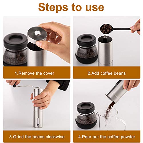 image for PARACITY Manual Coffee Bean Grinder Stainless Steel Hand Coffee Mill C
