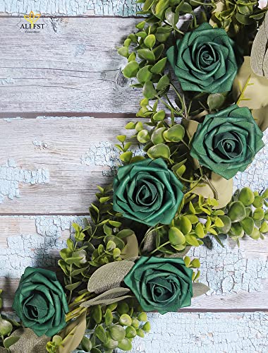 25Pcs Artificial Flower，Real Touch Artificial Foam Roses Decoration Diy For Wedding Bridesmaid Bridal Bouquet Centerpieces Party (25, Army Green) #TOP4