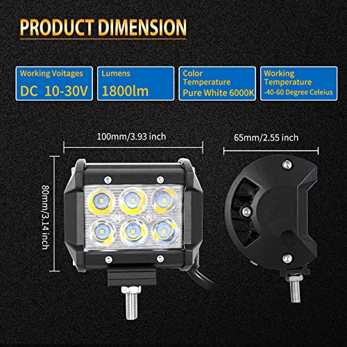 Faro trabajo LED de 4 pulgadas para iluminar rutas nocturnas de quad 2