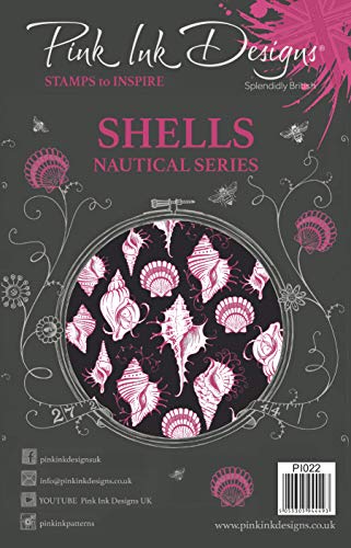 Pink Ink Designs PI022 Pink Ink Klare A5 Shells-transparenter Photopolymer-Stempel, haftet an Acrylblöcken, dekoratives Zubehör für Karten, Journal, DIY-Basteln/Kunst, Durchsichtig Cover