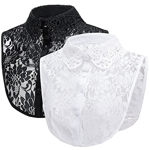 Elegtiskas Spitze Halbhemd Bluse Kragen Abnehmbarer Dickey Kragen Spitze...