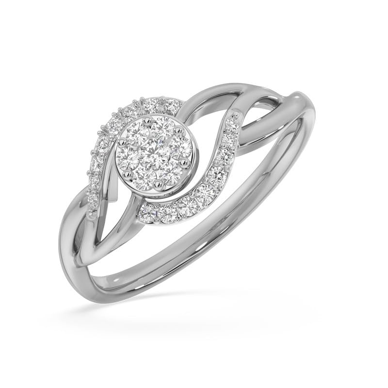 Image of KISNA 14k / 18k Real Gold & Diamond Ring | Diwali, Rakhi Rakshabandhan Gift for Sister /Bhabhi /Women | With Certificate of Authenticity & BIS-Hallmarked Gold Jewellery | Kush Diamond Ring