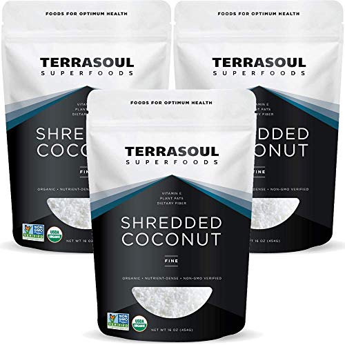 Terrasoul Superfoods Organic Coconut Flakes, 3 Lbs (3 Pack) -