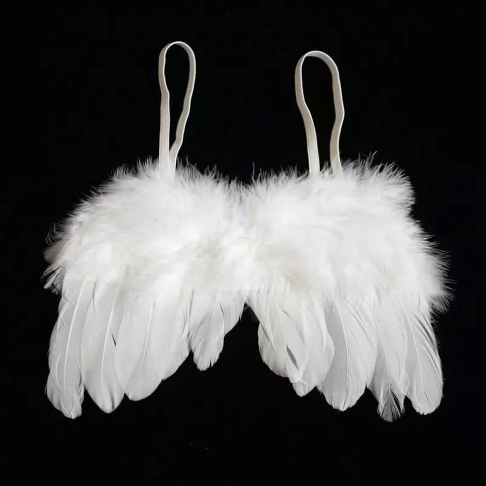 Lot De 2 Bandeaux Ailes D'ange Blancs – Accessoire Photo Pour Nouveau-né, Plume, Baptême Ou Séance Souvenir