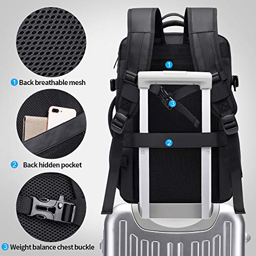 35L Travel Backpack,Flight Approved Carry On Backpack for International Travel Bag, Water Resistant Durable 17-inch Laptop Backpacks,Large Daypack Business Weekender Luggage Backpack for Men Women …