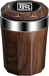 Car Ashtray withLid Smell Proof for Rolls-Royce Cullinan/Dawn/Ghost/Phantom/Spectre/Camargue, Keep Car Interior Accessories Tidy, Easy Clean Up Interior Car Accessories,B Wood grain