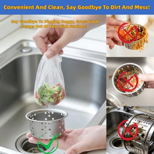 Bolsas desechables para colador de fregadero de cocina 200 piezas miniatura 2