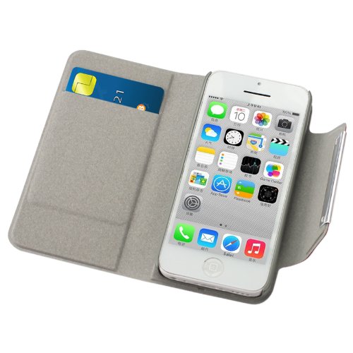 Reiko Magnet Flip Smooth Leather Case For Apple Iphone 5C - Retail Packaging - Purple #TOP3