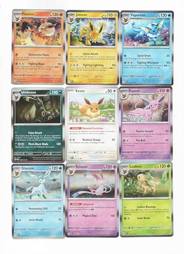 Umbreon Sylveon Espeon - Prismatic Evolutions Eevee 9 Card Lot Jolteon Flareon Vaporeon 059/13