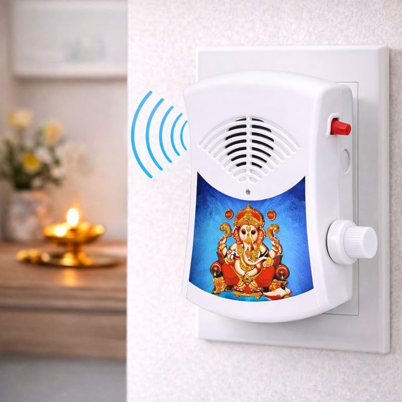 Tamil Language Mantra Chanting Box Player for Prayer Mantra Device (220/242V AC Power) Continuous Chants Speaker Jaap Meditation Door Chimes Bells 1