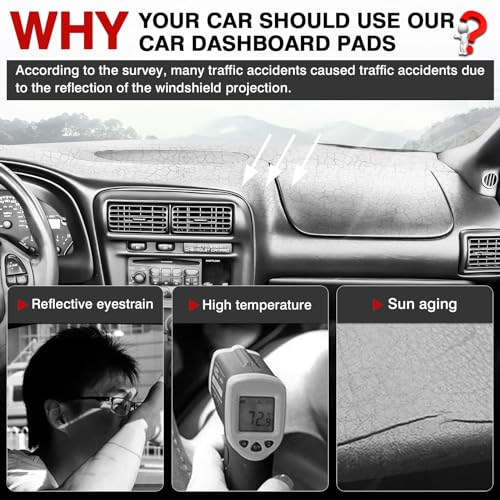 Image of Autorder Dashboard Cover Mat for Chevy Chevrolet Camaro 1997 1998 1999 2000 2001 2002 Accessories Dash Cover Upgrade Velvet Dash Mat Sunshade Glare UV Rays Protector