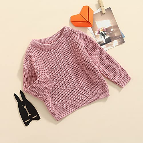 Toddler Baby Girls Boys Oversized Sweater Fall Winter Clothes Long Sleeve Crew Neck Candy Color Knitted Pullover Tops4