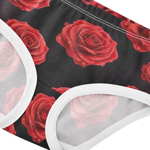 Cotton Toddlers Underwear Floral Red Roses Black Panties for Girl Animal Underpants Briefs 2t4