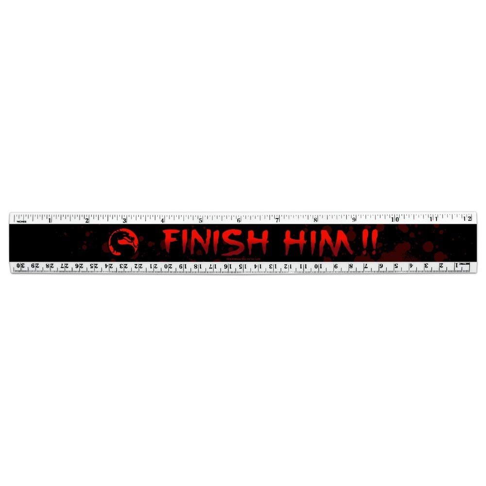 Mortal Kombat Klassic Finish Him 12 Inch Standard and Metric Plastic Ruler
