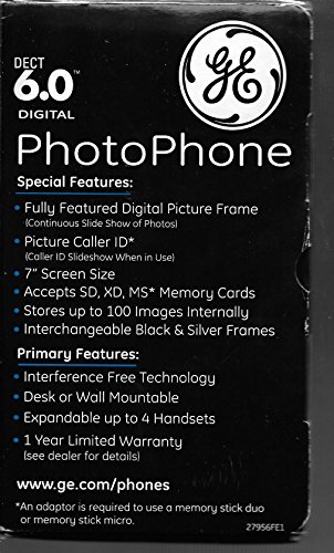Telefone inalámbrico GE 27956FE1 con identificación de llamada fotográfica miniatura 6