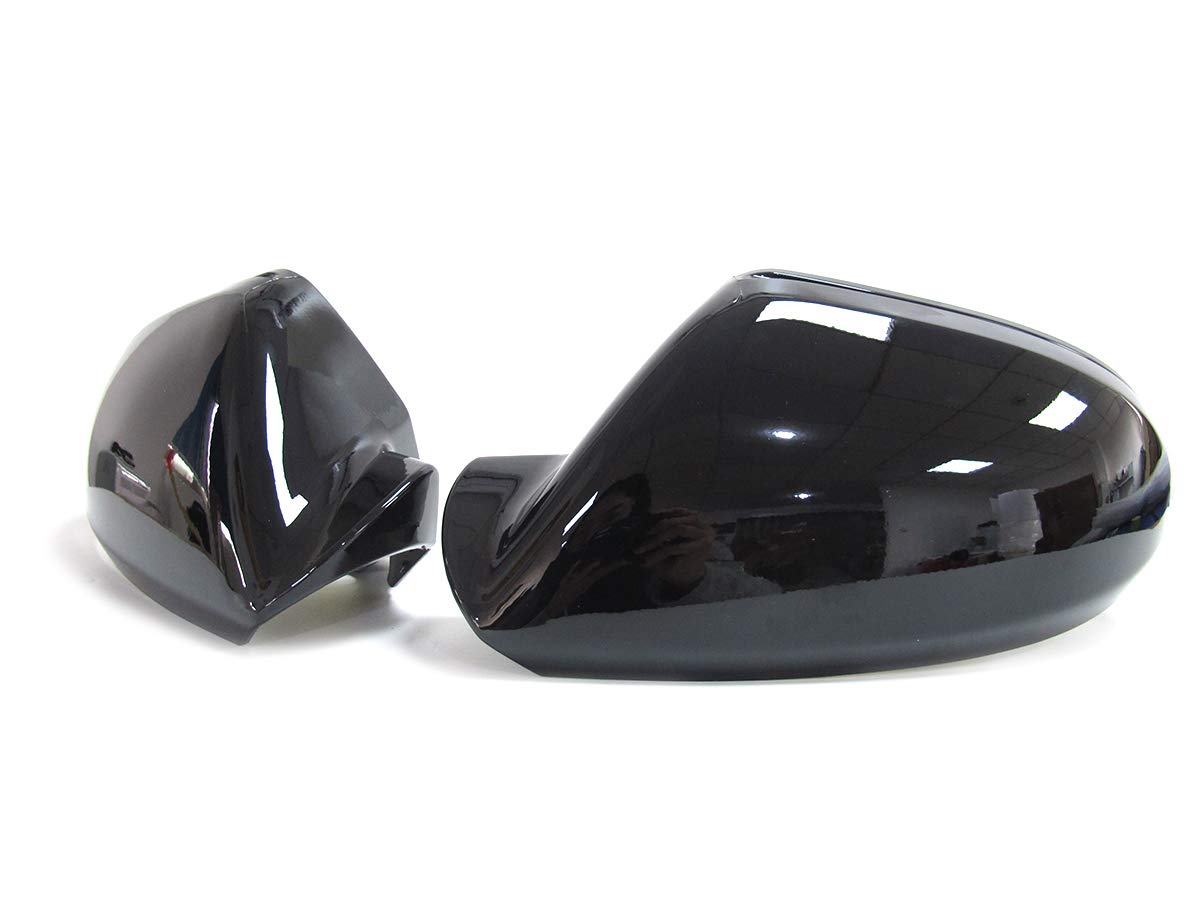 L+R Schwarz Spiegelkappen Außenspiegel Mirror Covers Ohne Spurwechselassistent für AUDI A6 C7 4G S6 RS6 Allroad Avant 2011-2019