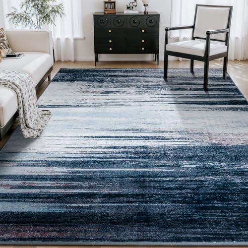 Rugflix 6x9 Blue Grey Abstract Rug