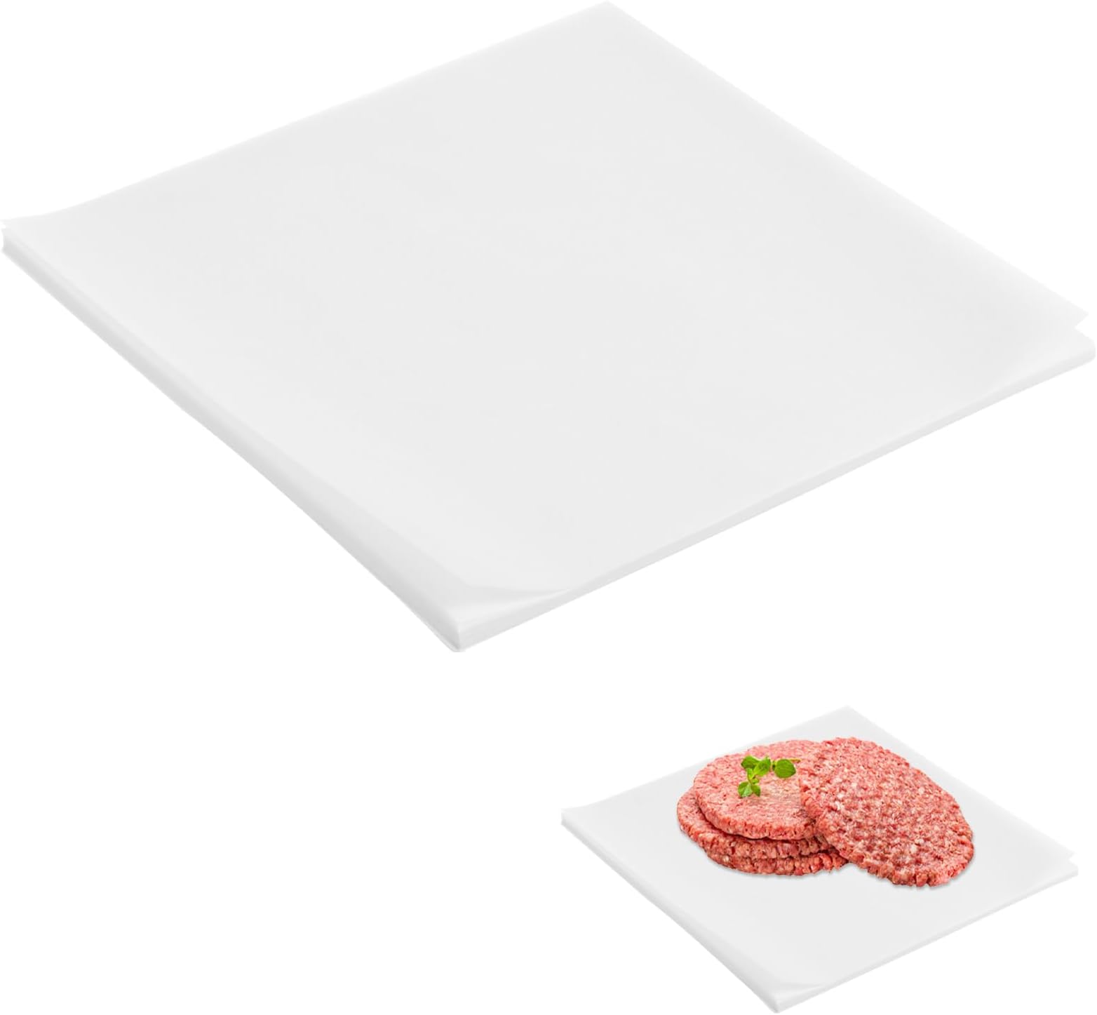 100Pcs 6" X 6" Unbleached Parchment Paper, Square Baking Paper Sheets Burger Patty Paper Nonstick Precut Square Baking Parchment for Seperating Patty Cookies Storing Foods Wrapping Candies