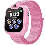 Smartwatch Kinder, Rehbar Kameras Telefon Uhr für Kinder mit Anruf SOS 16 Spiele Touchscreen SchrittzäHler, Taschenlampe, Musik, Kinderuhr Telefonieren Geschenk für Jungen Mädchen Studenten