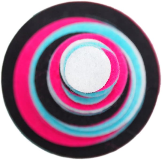 Playfully Ever After Black, Pink, Turquoise & White Craft Felt Circles (Mixed Size Pack - 56pc)