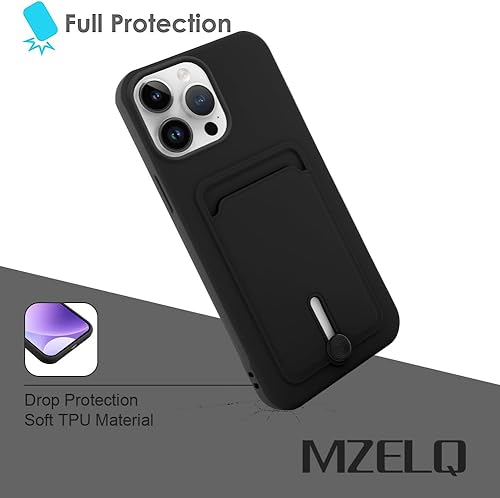 Miniatura 5 de MZELQ Cartera de TPU compatible con iPhone 15 Pro Max 2023, funda protectora de cámara con tarjetero + protector de pantalla, ranura para tarjeta