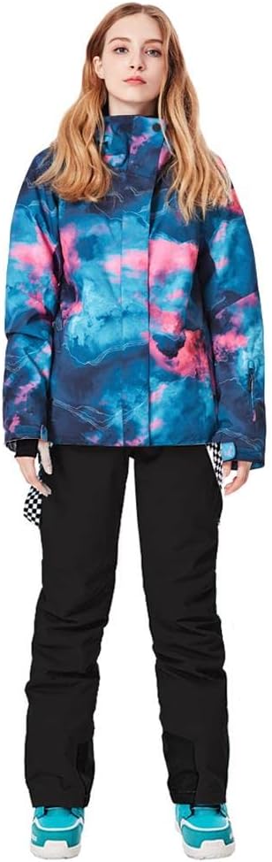 GS SNOWING Women's Insulated Snow Pants Waterproof Windproof Snowboard Ski Bibs with Detachable Suspenders - Image 6