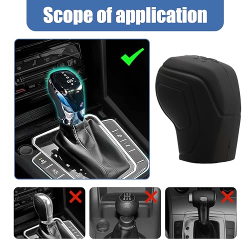 image for Ziciner 2PCS Car Gear Shift Knob Cover, Elastic Silicone Car Automatic