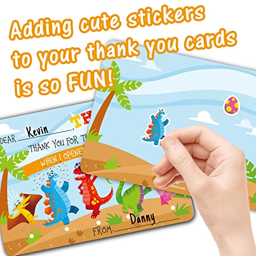 Gooji Customizable Thank You Cards, 4.25x6 inch, 25 Pieces, with Envelopes, for Kids