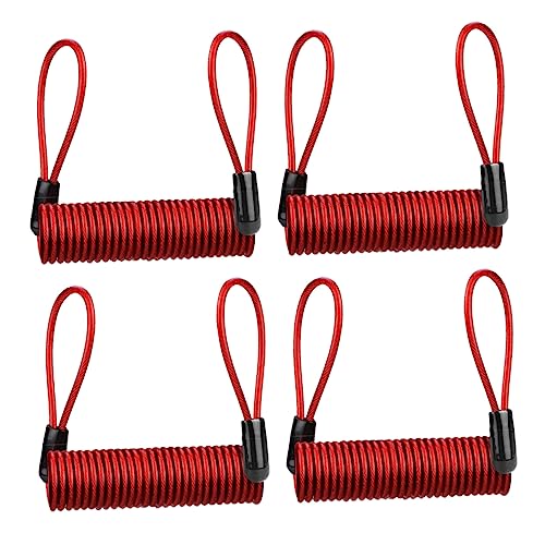 BESTonZON 4Pcs Disc Brake Lock Cable Theft Reminder Wire for Bike Security Bright Color Cables with Two for Easy Application for Disc Lock Protection