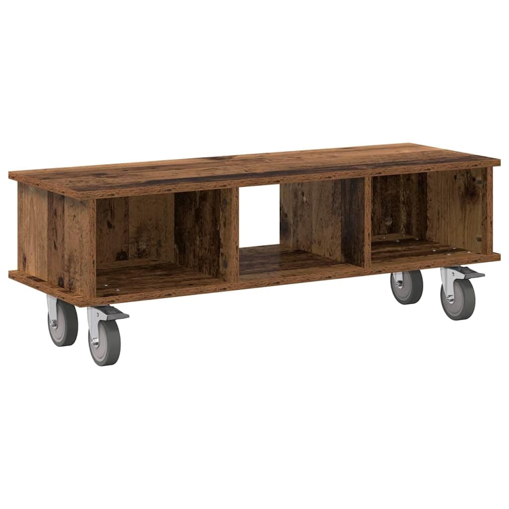 TV Lowboard Altholz 100 x 35 x 35 cm aus Holzwerkstoff, Modernes Sideboard mit Stauraum, Kabelmanagement, Minimalistisches Design für Wohnzimmer Büro Schlafzimmer