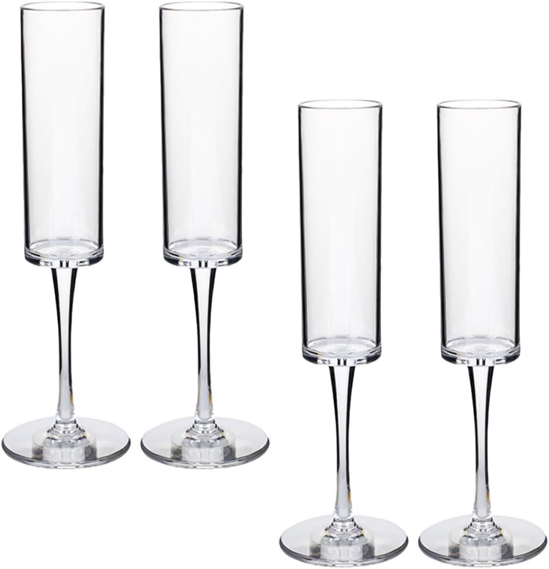 4pcs Transparent Cocktail Goblets Unbreakable Wine Flutes for Parties Bar Use Versatile Drinkware for Wine Juice Cocktails and Water