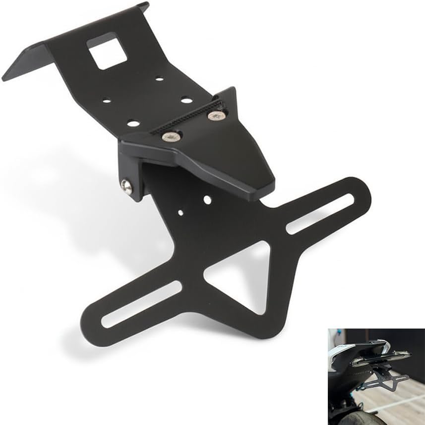ALmart Motorcycle Fender Eliminator Foldable License Plate Bracket Mount Holder Tail Tidy for CFMOTO 675SS (675SR-R) / 675NK
