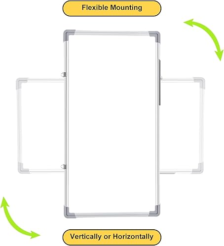 Miniatura 6 de Paquete de 3 pizarras de borrado en seco, pizarra blanca magnética de borrado en seco, pizarra blanca con marco de aluminio plateado, tablero de