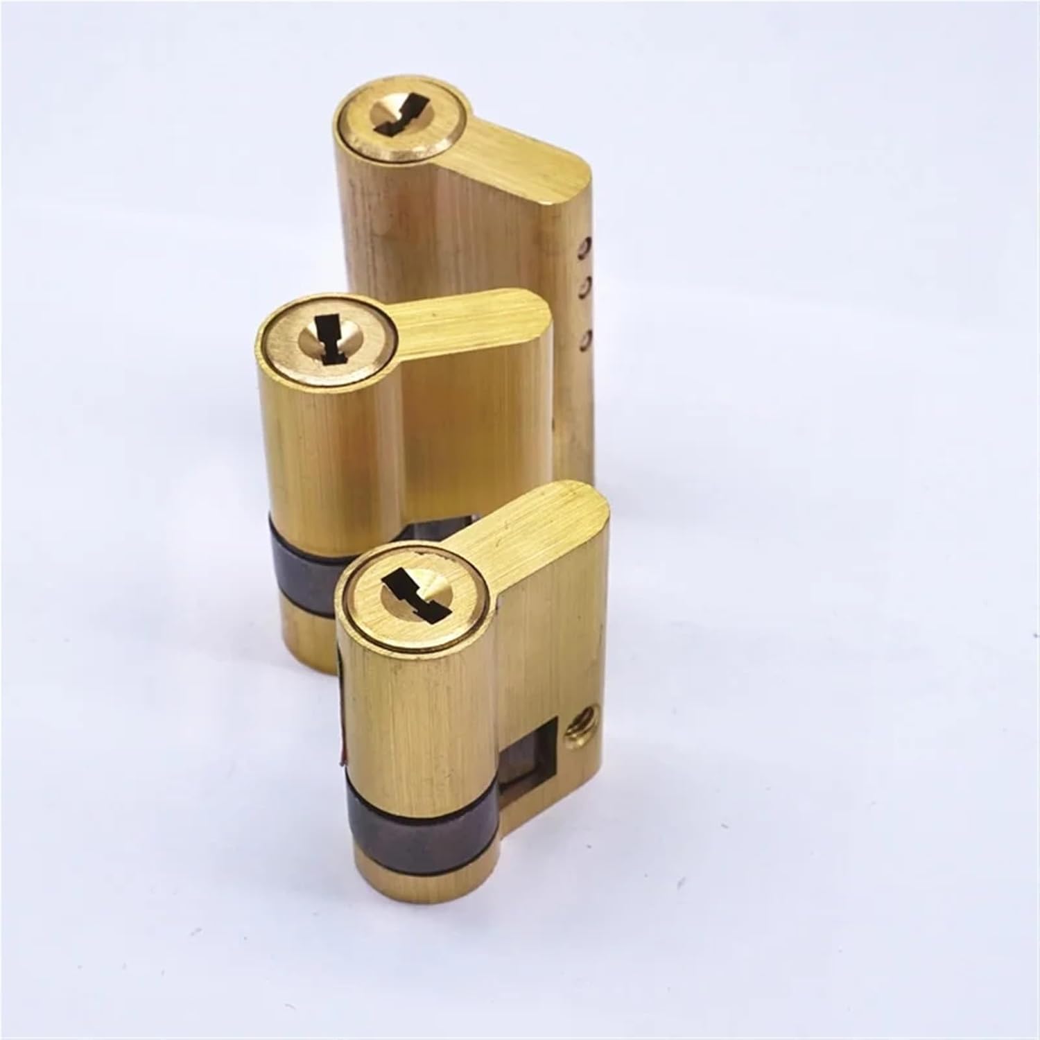 Fingerprint Lock Cylinder Copper Material Blade Lock with 3 Keys One-Sided Half Lock Cylinder 1Pcs(75mm)
