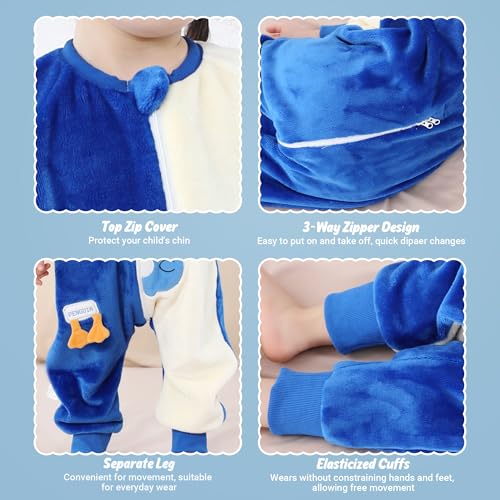 Image of MICHLEY Baby Sleeping Bag Sack Flannel Wearable Blankets Pajamas 1-6Years | Flannel,Unisex Pajamas, Long Sleeve,Zipper, For Autumn Winter,Suitable Girls And Boys,Warm & Breathable