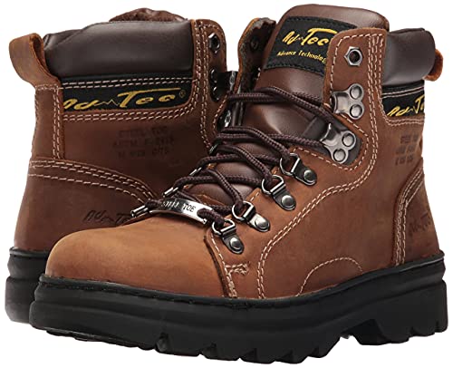 Image of Ad Tec Men's 6 inch Ankle Laceup Leather Certified Work & Hiker Boot | Steel Toe, Padded Collar, Cushioned Insole & Oil Resistant Outsole