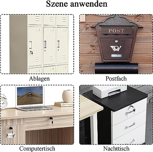 Ownkim Chrome-Plated Zinc Alloy Pin Tumbler Lock Set, 4 Keys, 5 Lock Plates, 16mm Cylinder, 18mm Diameter - Image 3
