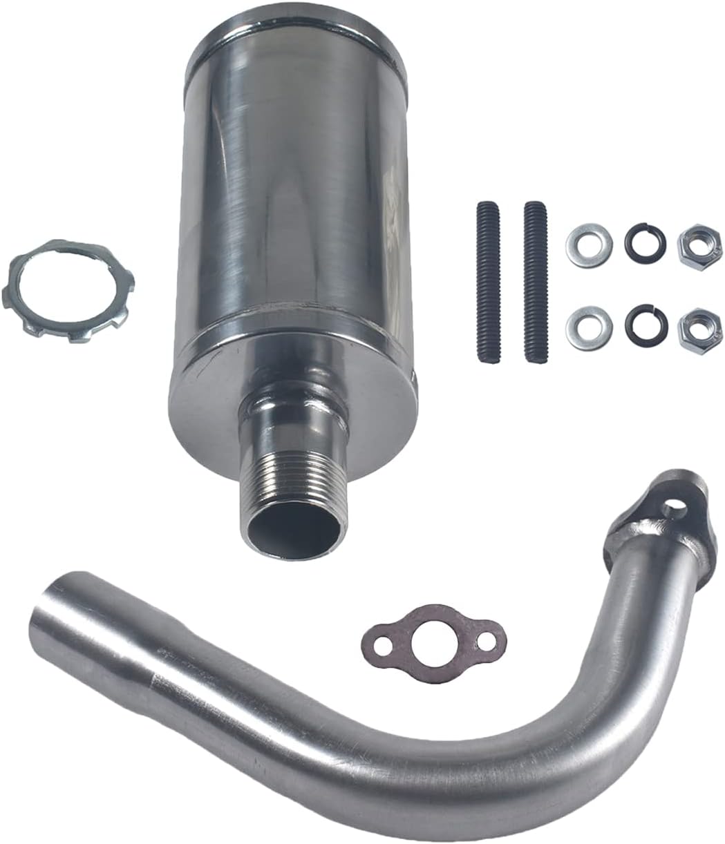 New upgradation Exhaust Muffler Pipe and gasket nut kit for 2 stroke 49cc 60cc 66cc 80cc Engines Gas Motorized Bicycle Motor Bikes Silver