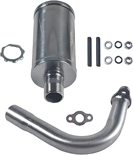 New upgradation Exhaust Muffler Pipe and gasket nut kit for 2 stroke 49cc 60cc 66cc 80cc Engines Gas Motorized Bicycle Motor Bikes Silver