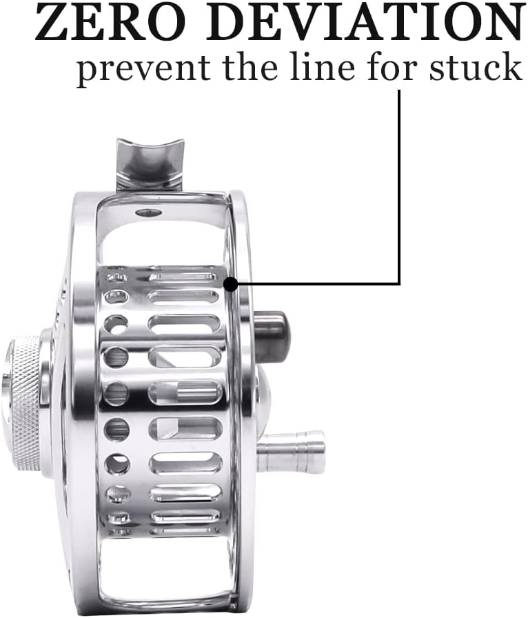 EX-ALC Fly Reel 3/4 5/6 7/8 9/10WT CNC Machined Large Arbor Aluminum Fly Fishing Reels Silver/Gunsmoke Fly Reels